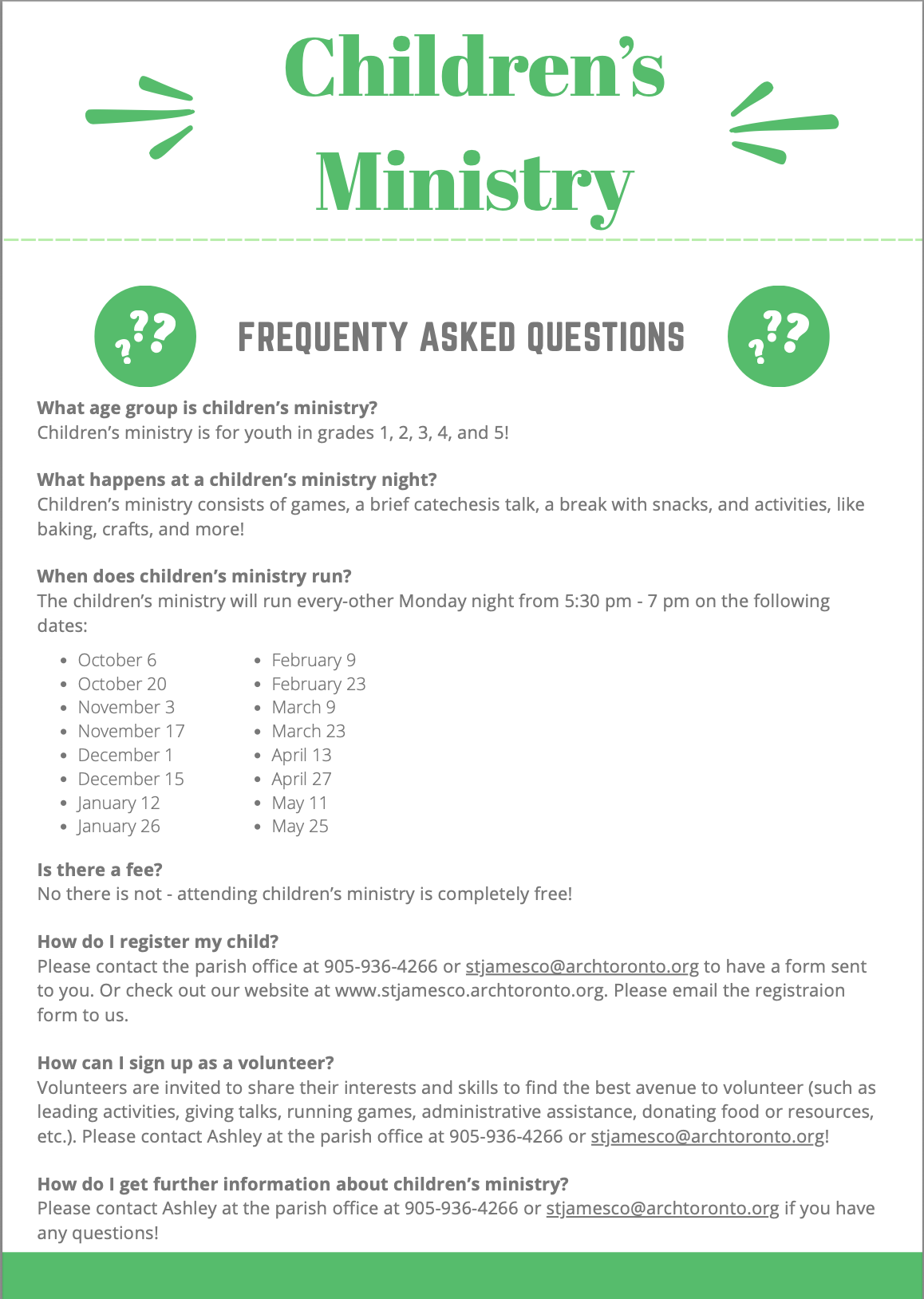 Children's Ministry Info