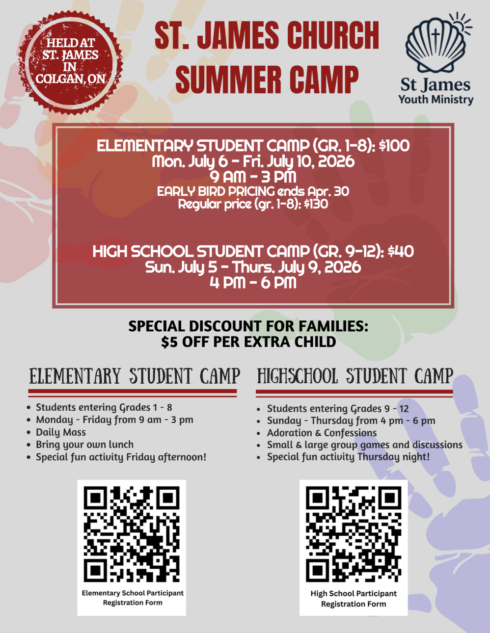 Summer Camp 2026 Ad QR codes