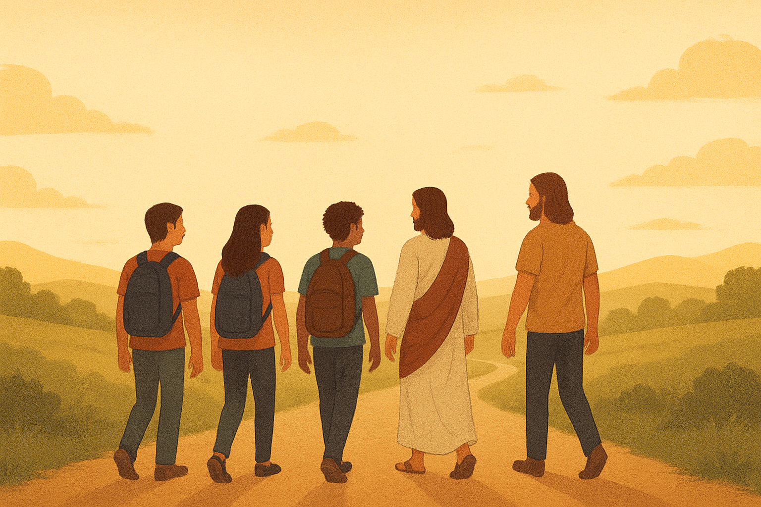 Youth Ministry Banner - youth walking with Christ